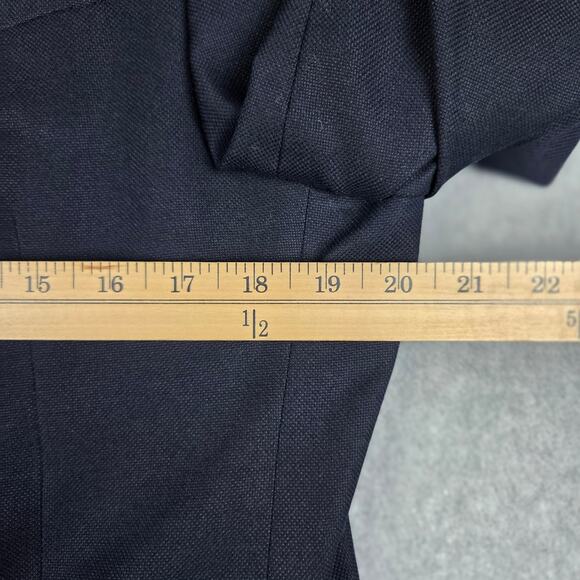 Zara Mens 42 Double Breasted Blazer Navy Blue Suit Jacket Sport Coat - Picture 10 of 13